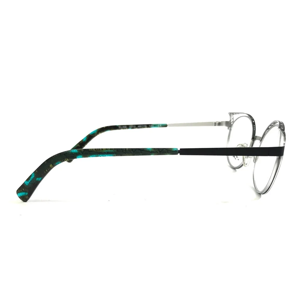 BOZ Eyeglasses Frames ELISE 0013 Matte Black Silver Cat Eye Full Rim 48-19-140